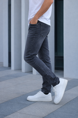 Washed Black Narrow Fit Jeans for Men - Premium Quality