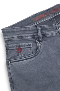 Atlance Mid-Wash Comfort Fit Jeans for Men | Grey Denim Plain AT1022