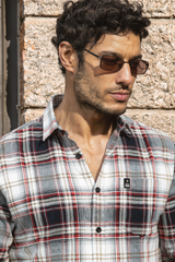 Red Checks Cotton Shirt for Men - Stylish Multi-Color FABCK