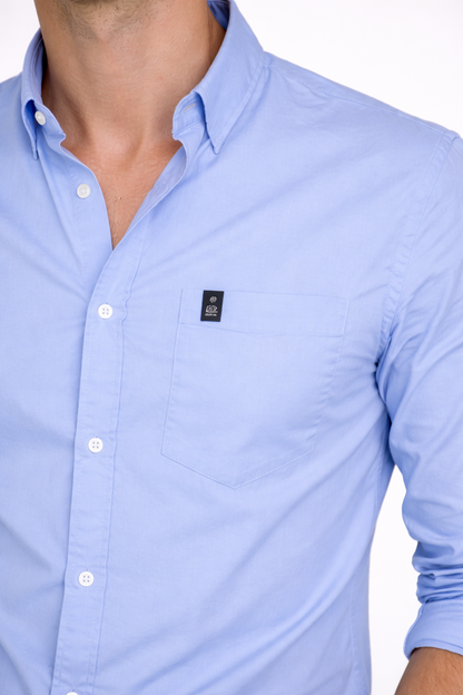 Atlance Men Premium Deep Blue Cotton Slim Fit Casual Shirt NFT New