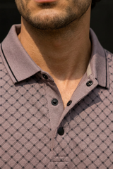 Men Onion Geometric Print Polo T-Shirt