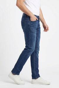 Men Stylish Fit Jeans – Dark Blue Casual Denim Pants 261053235 | KHIDJ700
