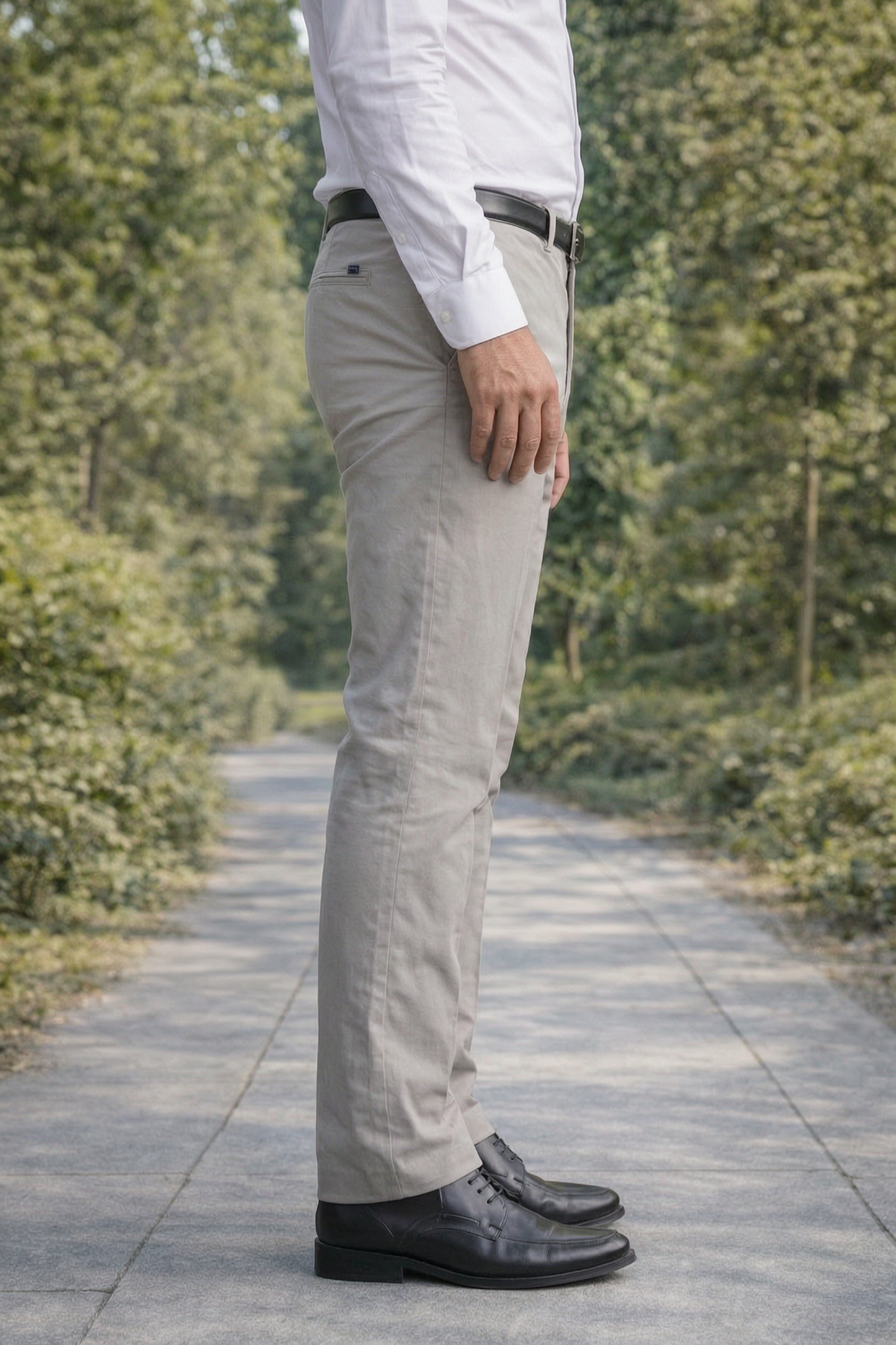 Men Plain Grey Chinos | Slim & Regular Fit Pants 5110