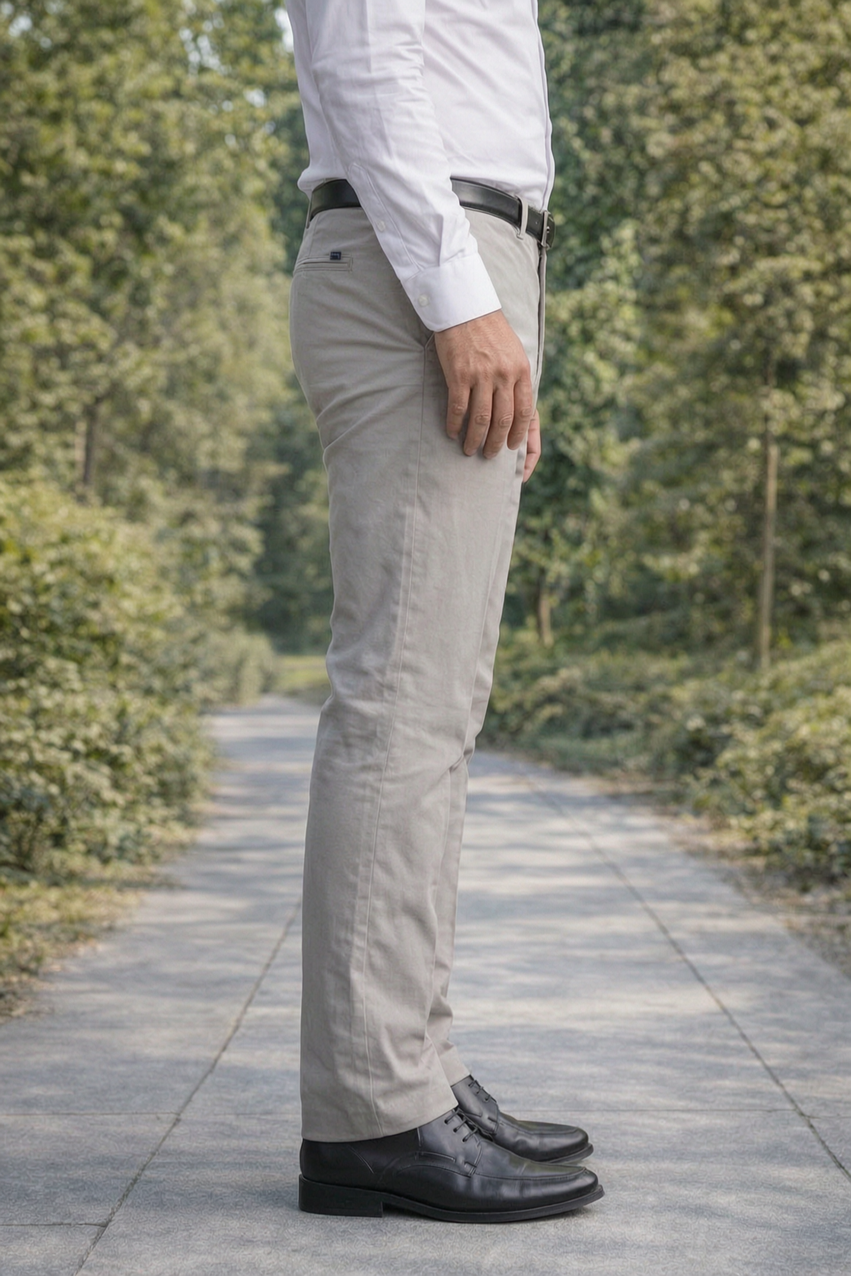 Men Plain Grey Chinos | Slim & Regular Fit Pants 5110