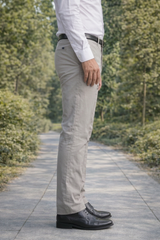 Men Plain Grey Chinos | Slim & Regular Fit Pants 5110