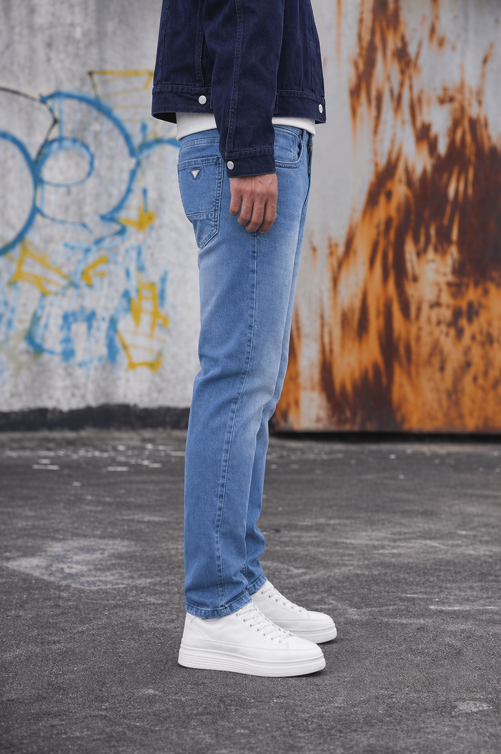 Men Sky Blue Narrow Fit Jeans | Classic 3999
