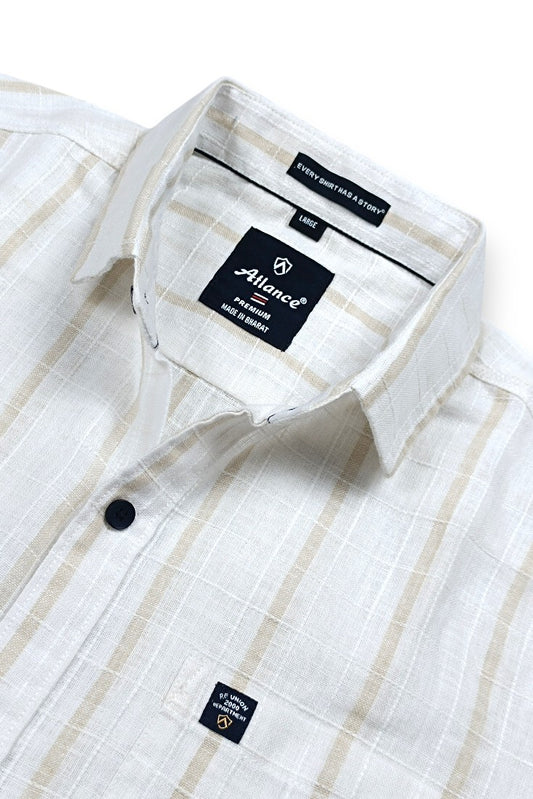 Men Cream Checks Shirt – Trendy and Comfortable Casual Wear 261049715