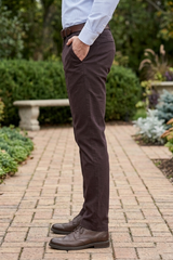Mens Structure Coffee Textured Slim-Fit Casual Pants 5124