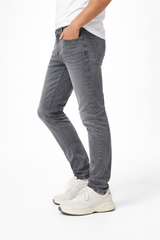 Stylish Grey Washed Denim Jeans for Men 261053230