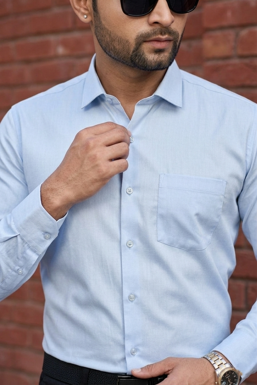 Men Sky Blue Executive Formal Shirt | High-Quality Fabric | Atlance-FRMFORMAL