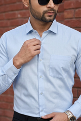 Men Sky Blue Executive Formal Shirt | High-Quality Fabric | Atlance-FRM