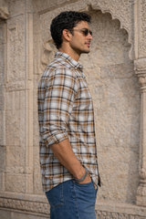 Men Brown Casual Shirt – Checkered Daily Wear OXFCH