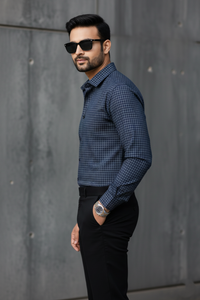Atlance Blue Checkered Men Shirt – Formal Wear-FRMCHECKS