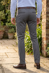 Men Plain Dark Grey Chinos | Slim & Regular Fit Pants 5110