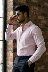 Atlance | Premium Pink Micro-Textured Cotton Formal Shirt-FRM