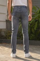 Men Grey Ankle Fit Denim Jeans Daily Wear
