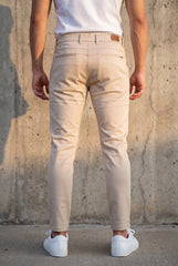 Men Premium Fawn Structured Chinos - Textured STAR