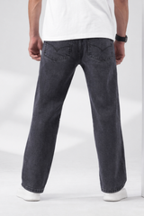Men Straight Fit Jeans - Carbon Grey Wash Baggy