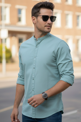 Dark Pista Solid Cotton Casual Shirt | Minimalist Style-251205753