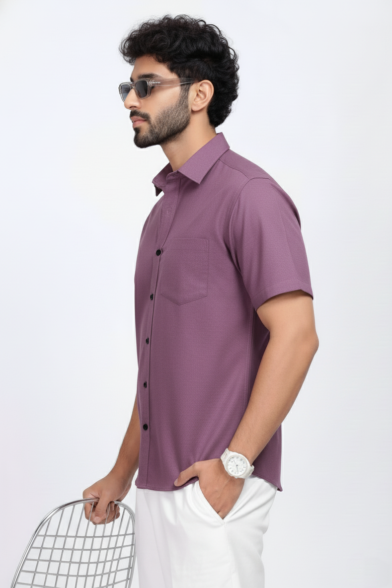 Men Casual Dark Onion Short Sleeve Shirt - Cotton Comfort 261049774