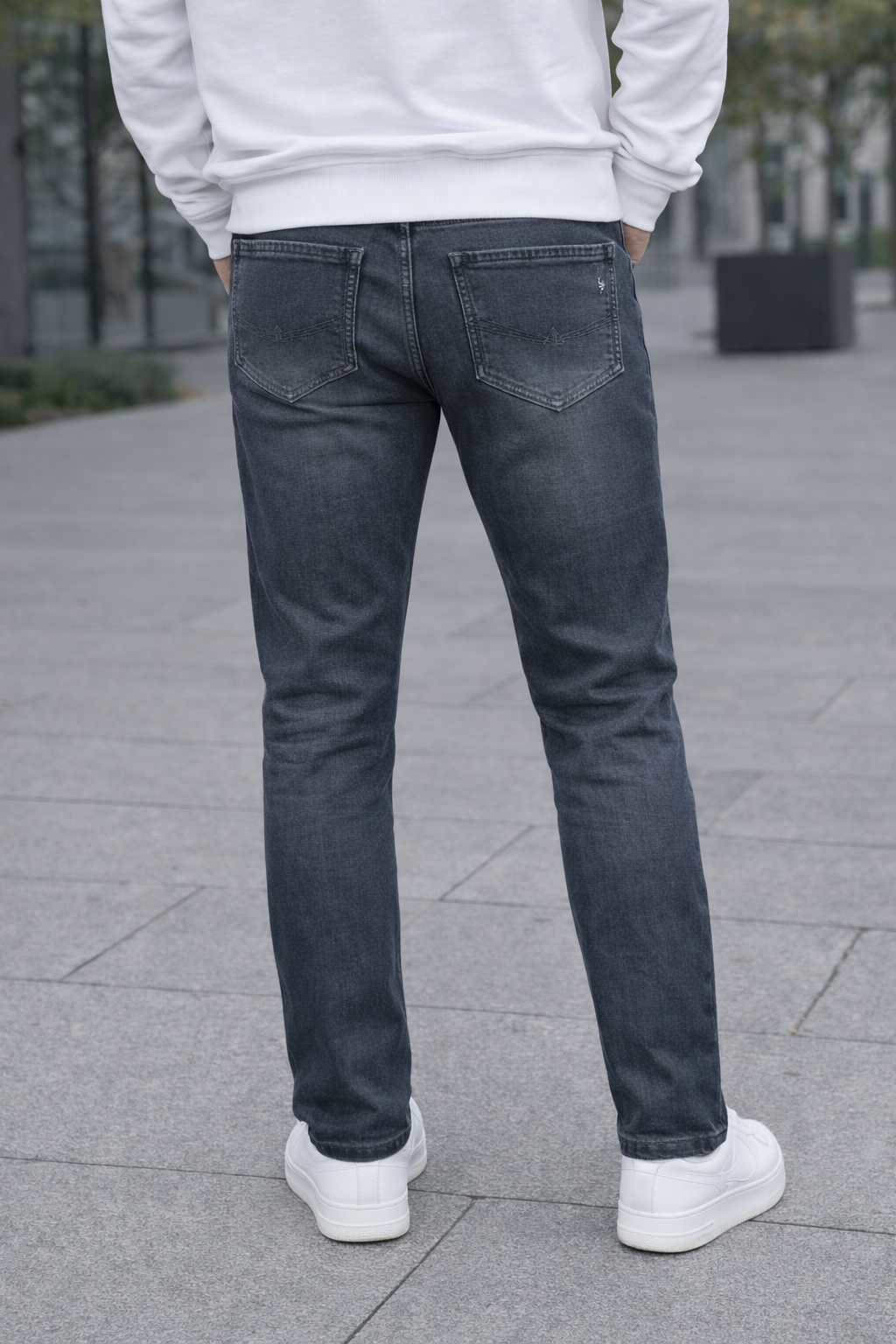 Dark Grey Jeans for Men | Stylish Washed Denim