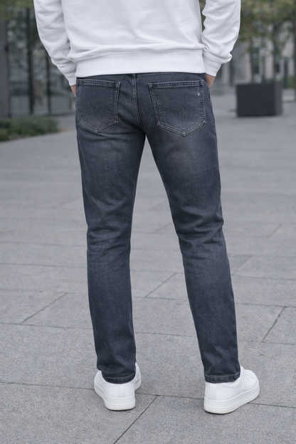 Dark Grey Jeans for Men | Stylish Washed Denim