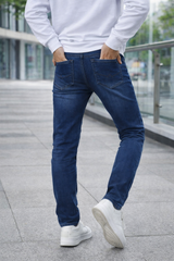 Atlance Men Dark Blue Dark Wash Narrow Fit Stretchable Premium Denim Jeans