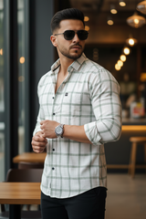 Men Green Checks Shirt – Trendy and Comfortable Casual Wear 261049715