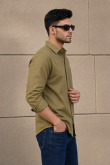 Men Premium Green Solid Casual Shirt for Everyday Wear OXF