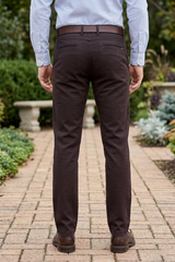 Mens Structure Coffee Textured Slim-Fit Casual Pants 5124