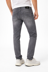 Stylish Grey Washed Denim Jeans for Men 261053230