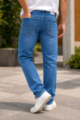 Men Skyblue Narrow Fit Denim Jeans