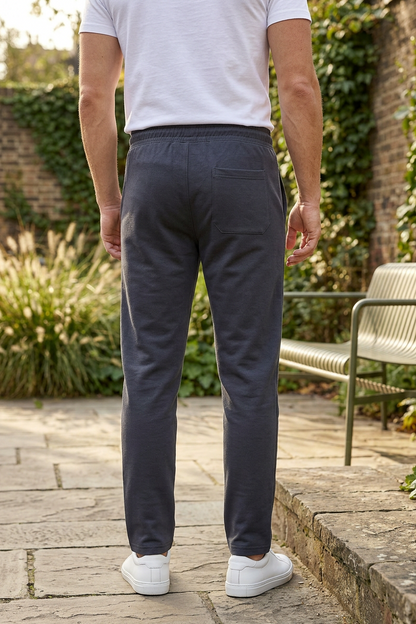 Premium Men Dark Grey Track Pant with Side Zip Pocket QZ-77