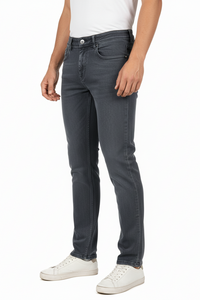 Atlance Mid-Wash Comfort Fit Jeans for Men | Dark Grey Denim Plain AT1022