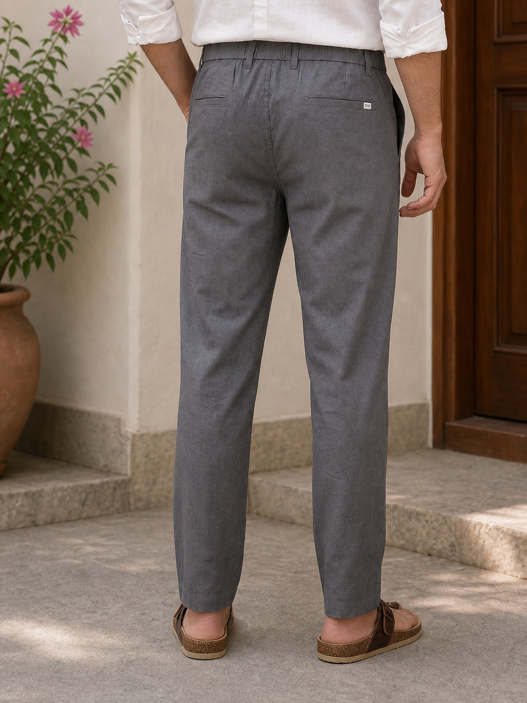 Men Slim Fit Dark Grey Linen Pant - Lightweight & Stylish 2020