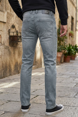 Narrow Fit Light Grey Jeans for Men | Premium Quality Denim