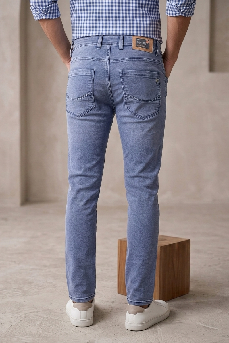 Men Light Blue Narrow Fit Jeans | Sulphur Plain-18