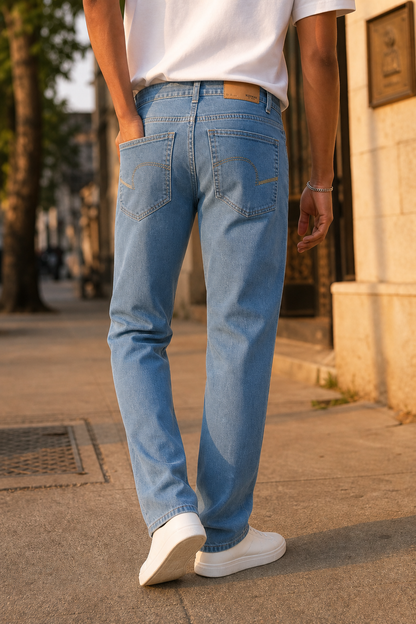 Men Comfortable Light Blue Denim | Stylish Everyday Baggy