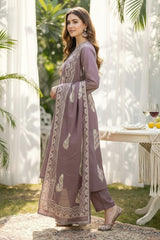 Women Floral Pure Cotton Kurta, Churidar & Dupatta Set-Onion-261014108