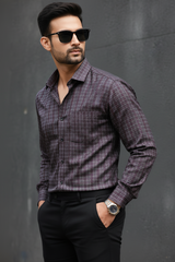 Atlance Maroon Checked Shirt - Premium Formal Wear-FRM