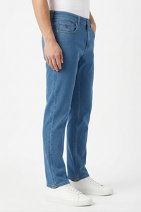 Atlance Mid-Wash Comfort Fit Jeans for Men | Blue Denim Plain 1022
