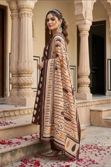 Women Floral Pure Cotton Kurta, Churidar & Dupatta Set-Maroon-261014108