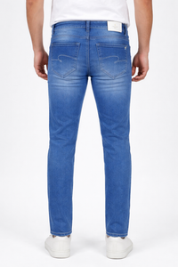 Men Stylish Blue Faded Denim Jeans - Slim Fit 261053225 | KHIDJ700