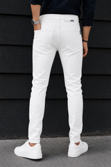 Men Pure White Narrow Fit Denim Jeans