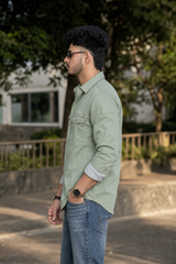 Men Pista Double Pocket Casual Shirt | Snap Button Denim Shirt