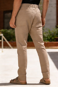 Men Slim Fit Fawn Linen Pant - Lightweight & Stylish 2020