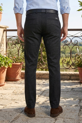 Men Structure Black Slim-Fit Casual & Formal Pants 5124