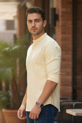 Yellow Solid Cotton Casual Shirt | Minimalist Style-251205753