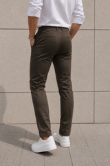 Men Plain Green Chinos | Slim & Regular Fit Pants 5110