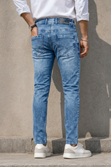 Men Blue Ankle Fit Jeans | Premium Denim JCK-96